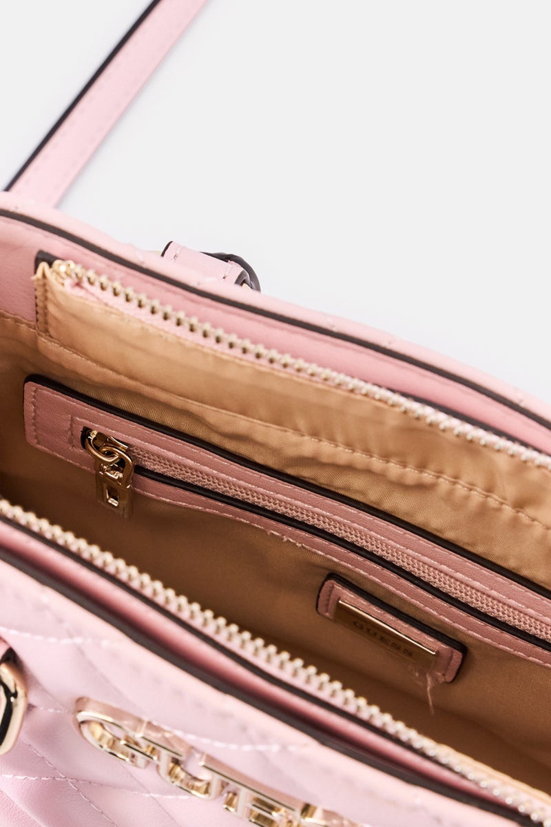 GUESS حقيبة يد بشعار العلامة التجارية للنساء، وردي فاتح - Image 4