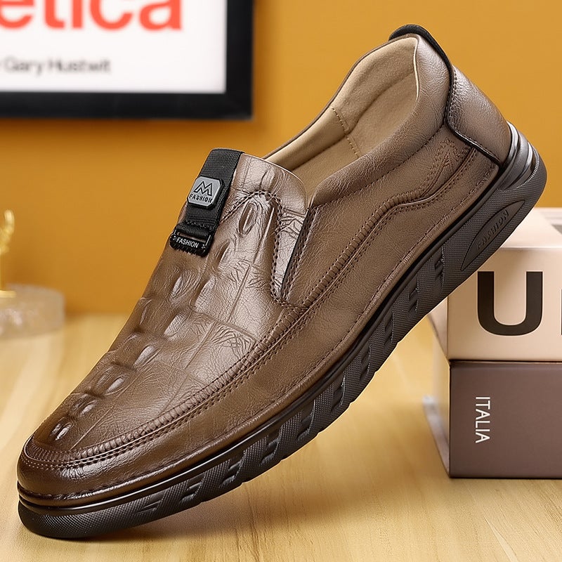 Live Broadcast Popular Men'S Business Dad Casual Leather Shoes Driving Shoes Formal Versatile Loafers Lazy Shoes One-On-One - Image 2