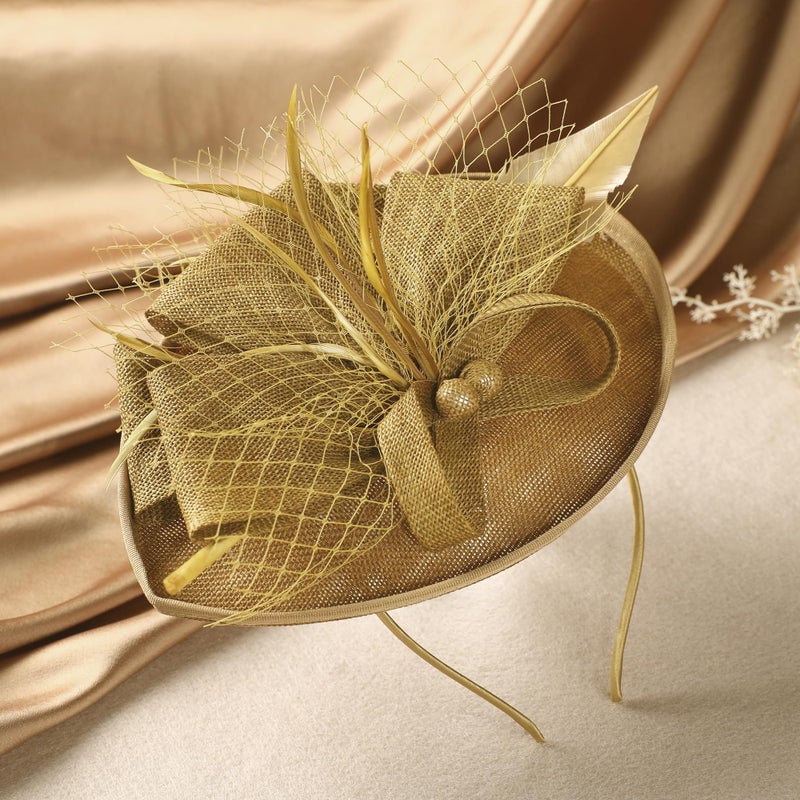 Zinniday Derby Hats for Women 2026 - Brown Yellow Kentucky Outfits Fascinators Headpiece Fancy High Tea Party Attire Church Hats for Ladies 1920s 40s 50s Vintage Dressy Accessories - Image 5