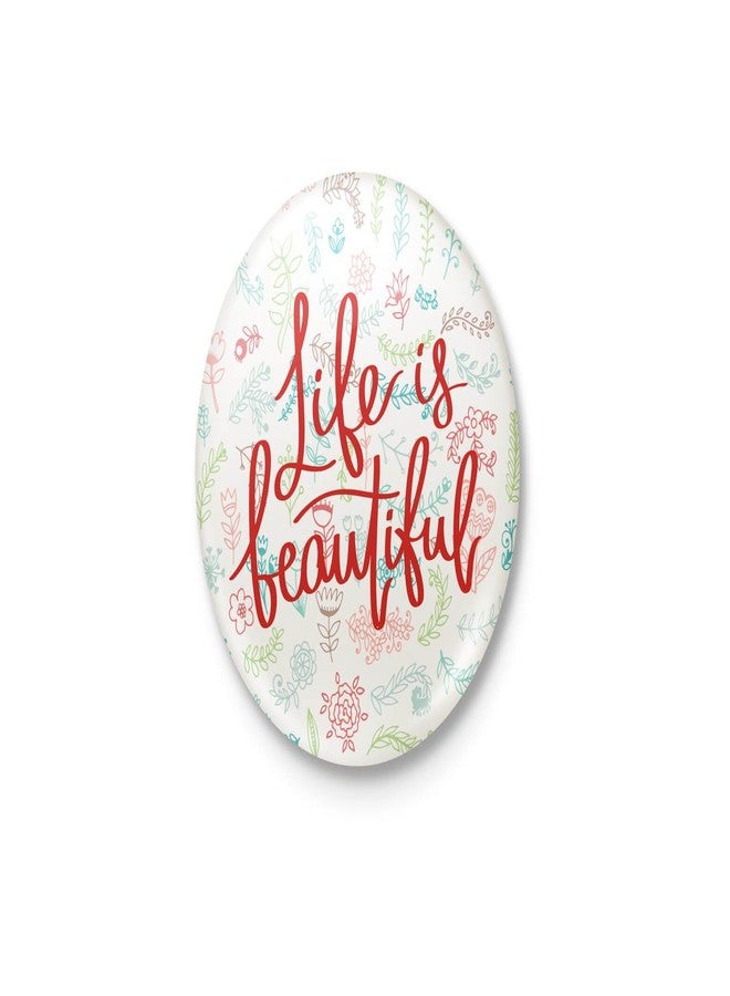 Life Is Beautiful Badge with safety-pin back