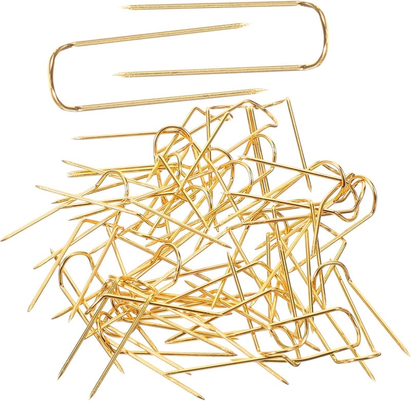 50pcs U Shaped Metal Sewing Pins Gold for DIY Fabric Positioning and Blocking Professional Stable Sewing Supplies for Quilting Dressmaking and Craft Projects - Image 1