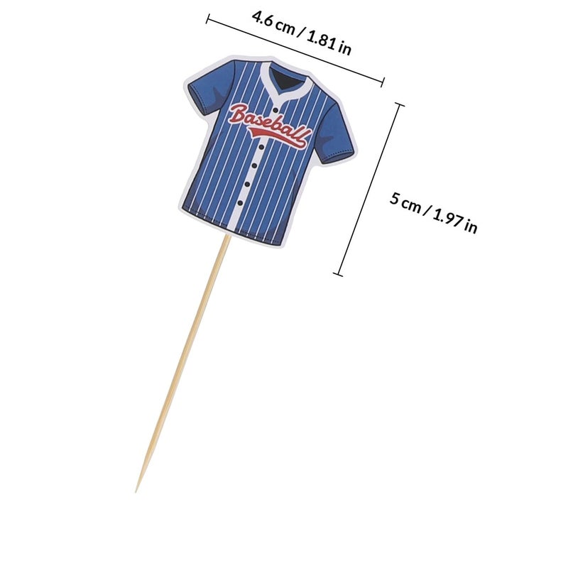 Baseball Cake Topper Set 24pcs Non Edible Cupcake Picks Sports Birthday Party Decorations - Image 3