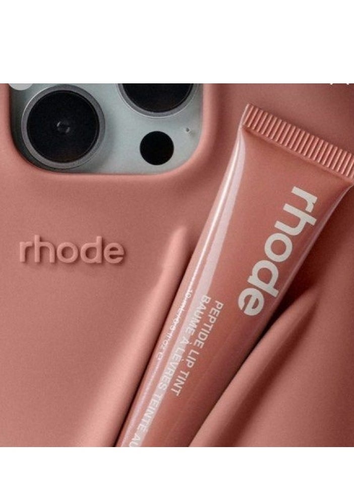 rhode - Rhode iPhone 15 Phone Case with lip gloss ,Silicone shockproof and scratch-resistant protective case,Rhode Case with Silicone Lipstick Holder,Applicable to iPhone 15(Toast) - Image 1