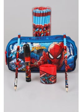 Licensed Pencil Bag, 2 Eraser Pencils, Double Blade Sharpener and Rocket Eraser Stationery Set