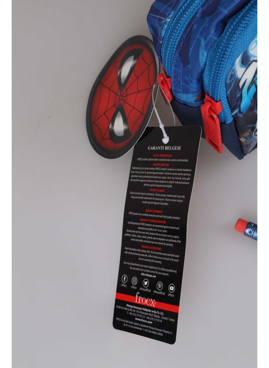 SPIDERMAN Licensed Pencil Bag, 2 Eraser Pencils, Double Blade Sharpener and Rocket Eraser Stationery Set  - Image 5