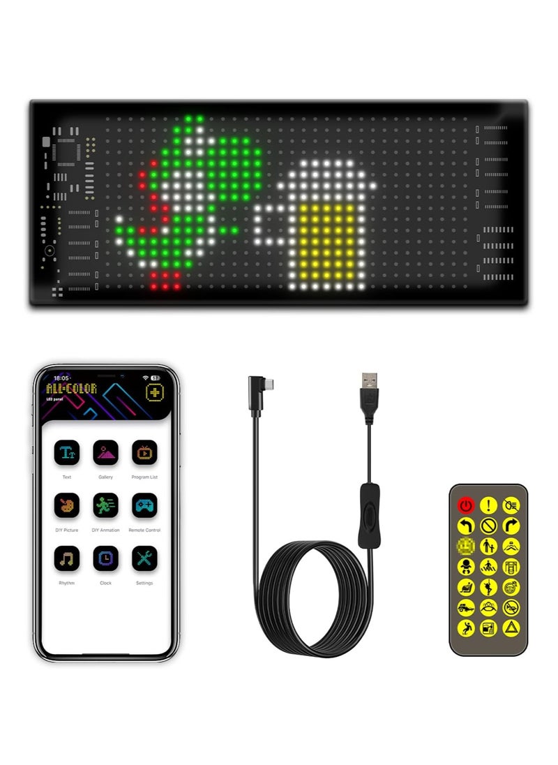 LED Flexible Display APP BT Car Advertising Screen Full Color Intelligent Vehicle Sticker Soft Screen Display IP65 Waterproof Flexible Screen Can Be Bent At Will Customize Picture Mobile APP Control 16x32