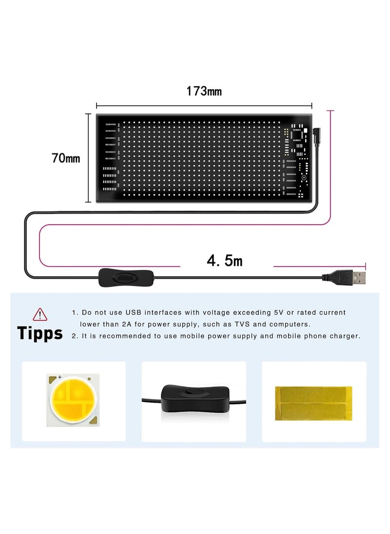 LED Flexible Display APP BT Car Advertising Screen Full Color Intelligent Vehicle Sticker Soft Screen Display IP65 Waterproof Flexible Screen Can Be Bent At Will Customize Picture Mobile APP Control 16x32