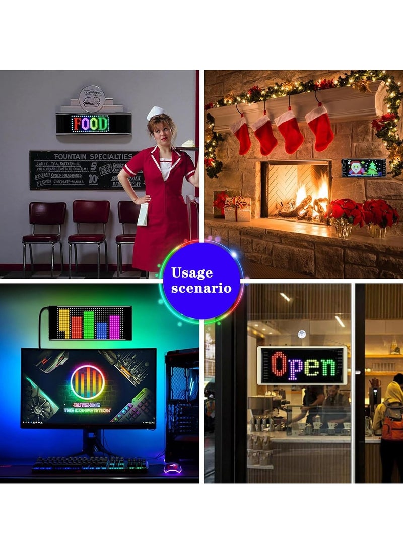 LED Flexible Display APP BT Car Advertising Screen Full Color Intelligent Vehicle Sticker Soft Screen Display IP65 Waterproof Flexible Screen Can Be Bent At Will Customize Picture Mobile APP Control 16x32