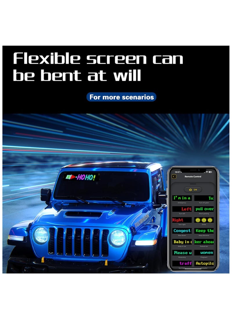 LED Flexible Display APP BT Car Advertising Screen Full Color Intelligent Vehicle Sticker Soft Screen Display IP65 Waterproof Flexible Screen Can Be Bent At Will Customize Picture Mobile APP Control 16x32