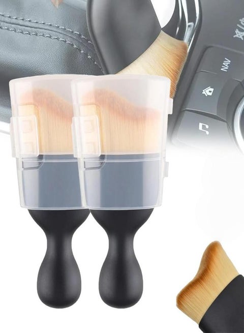 2PCS with Cap Automotive Interior Dusting Brush,Soft Bristles Car Duster Brush Interior,Scratch Free,Car Detailing Brush for Leather,Air Vents,Keyboard, Jewelry,Shelves,Appliances,Furniture etc.