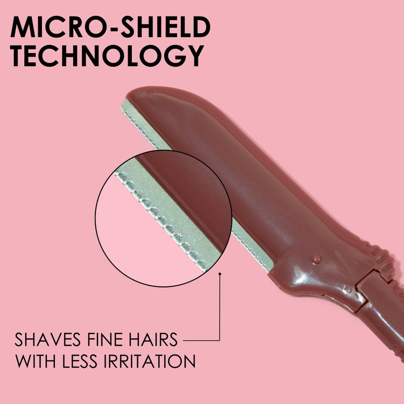 JAPONESQUE Dermaplaner and Cooling Eye Roller - Dual Ended Dermaplaning Facial Razor with Soothing Roller Ball Massager- Tool for Exfoliation, Hair Removal, Face Massage - Image 5