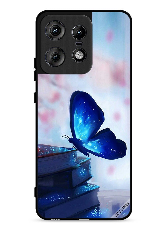 Covernex Motorola Edge 50 Pro 5G Protective Case Cover Butterfly Sitting On Books  - Image 1