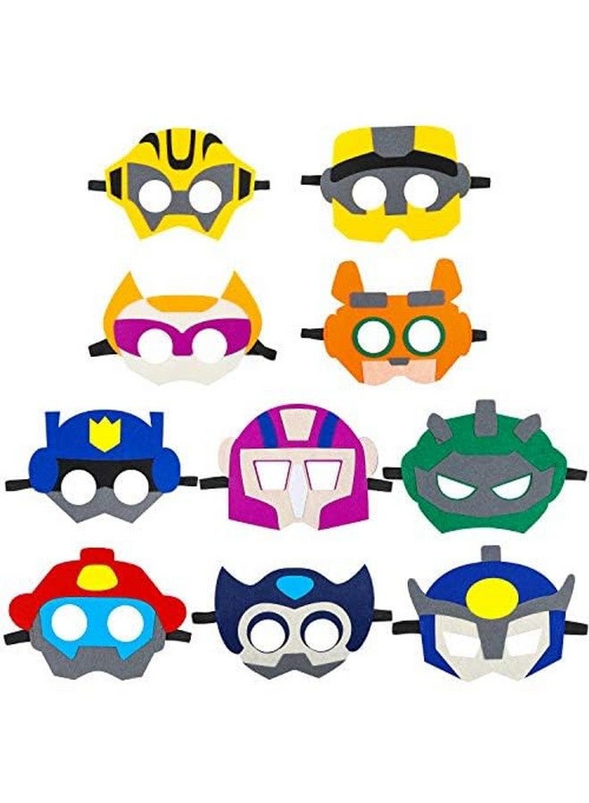 BeYumi 10Pcs Robots Felt Masks Set, Bots Party Supplies Gift Robot Party Favor Birthday Cosplay Dress up Costumes for Kids Boys - Image 1