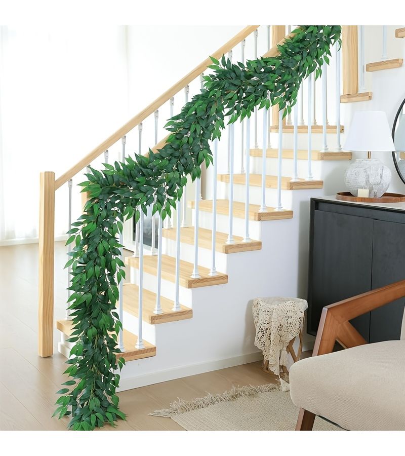 Set Of 3 Artificial Willow Vine Branches 39.37 Inches Long Faux Hanging Plants With Green Leaves For Indoor Outdoor Home Decor Weddings Arches Jungle Theme Birthday Gardens - Image 4