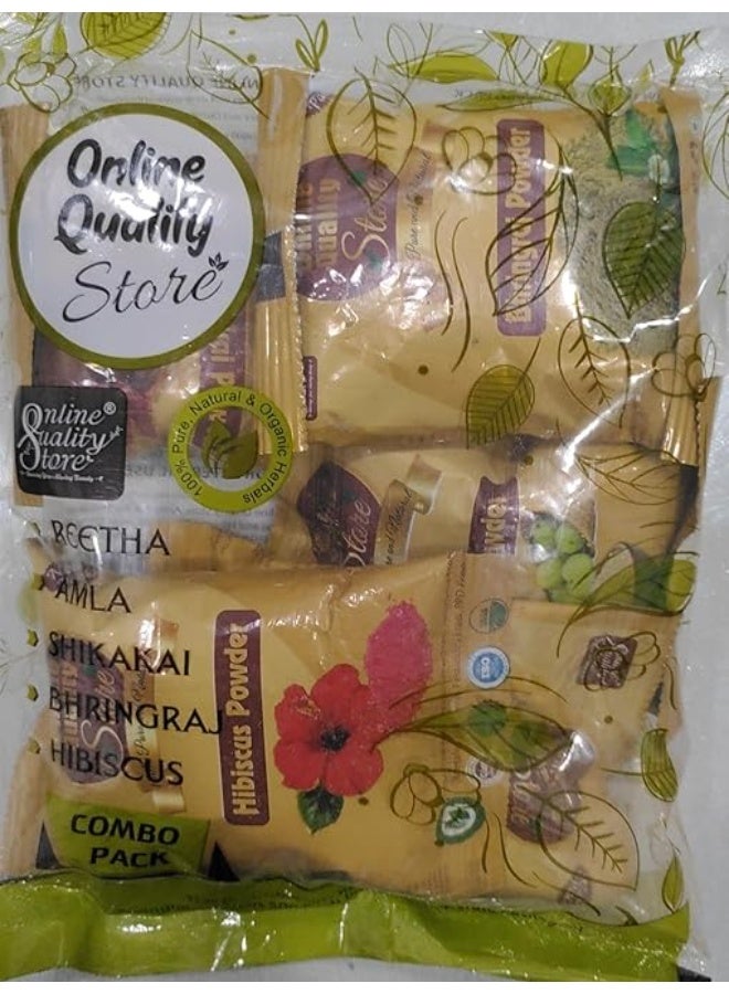 Online Quality Store Amla Reetha Shikakai, Bhringraj and Hibiscus Powder for Hair |Aritha|Ritha|Soapnuts|Indian Gooseberry |organic Bhringraj |Hibiscus /gudhal /gudhal fool powder(Pack of 5 ,50g each ,Total 250g Pack) - Image 4