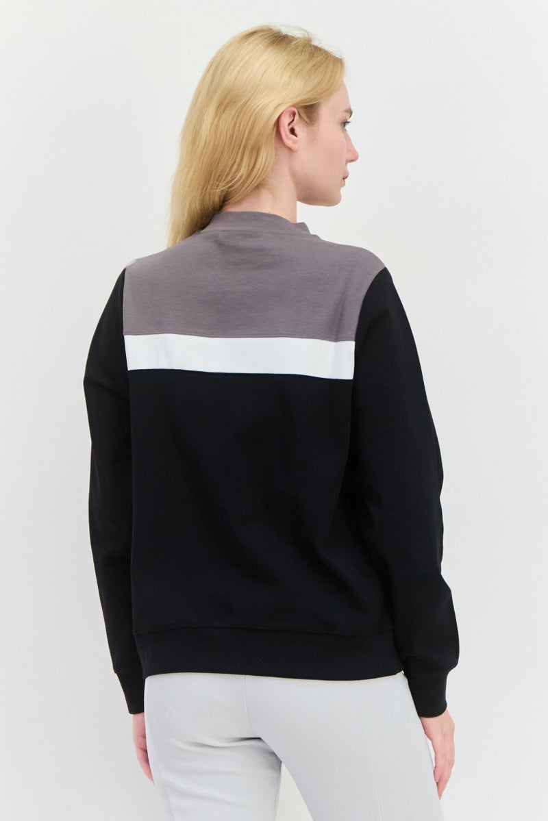 Lyle & Scott Women Crew Neck Embroidered Logo Sweatshirt, Black - Image 3