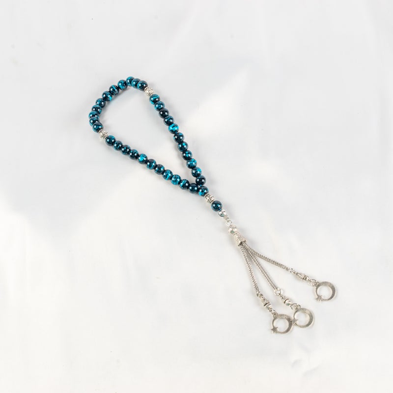 Black Blue Alabaster Stone Prayer Bead of 33 Beads - Image 1