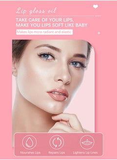 Hydrating Lip Glow Oil, Moisturizing Lip Glow Oil, Nourishing Glossy Transparent Lip Oil, Plumping Lip Oil, Lip Balm, Non-sticky Tinted Toot Lip Balm for Lip Care (PINK) 6ml - pzsku/Z840388B5E18E07BF6F25Z/45/_/1719540566/0b25b2fc-b291-468d-a2ba-d081040611dd