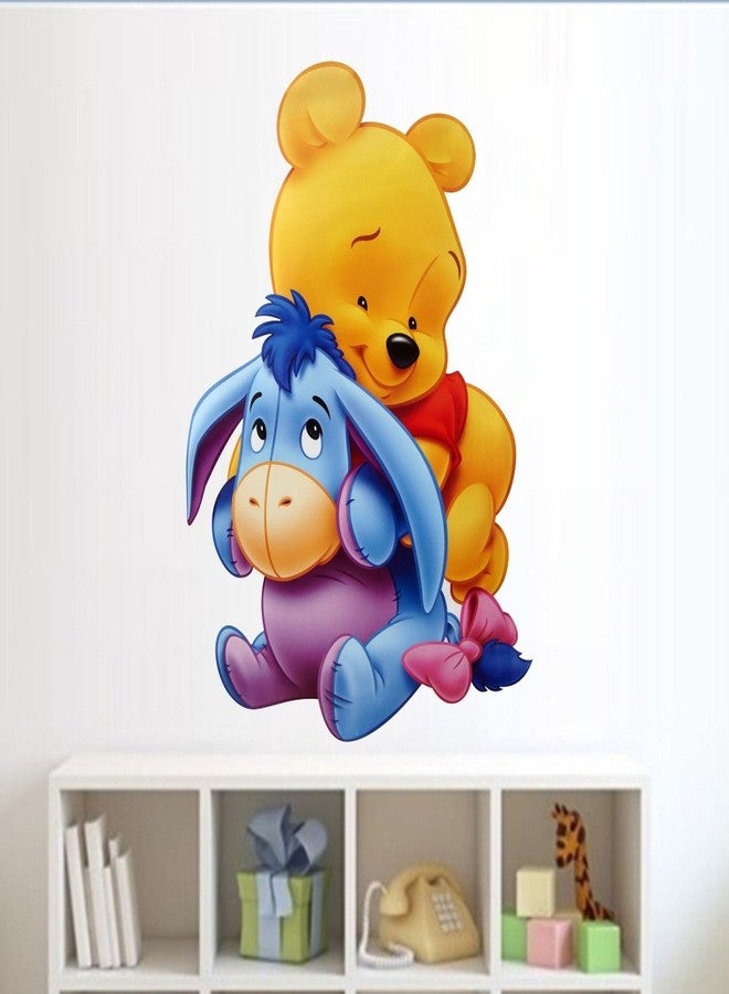Walltech Pooh with Eeyore Wall Sticker| Beautiful Design Wall Decoration Sticker - Image 1