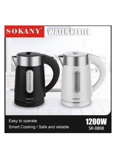 sokany Electric Kettle, 1 Liter, 1200 Watt, black - SK-0808  - Image 3