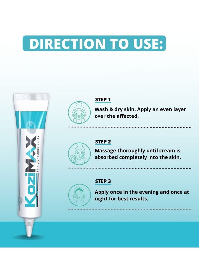 Kozimax Ethiglo Kozimax Skin Lightening Cream 15 grams Pack of 01 - Image 4