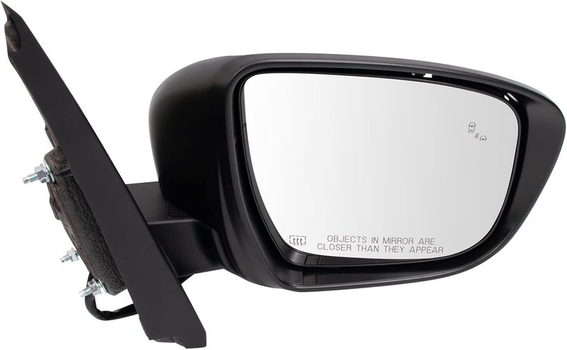 TRQ Passenger Side Power Heated Mirror Paint to Match Smooth Black Compatible with 2022-2023 Nissan Frontier NI1321339 - Image 1