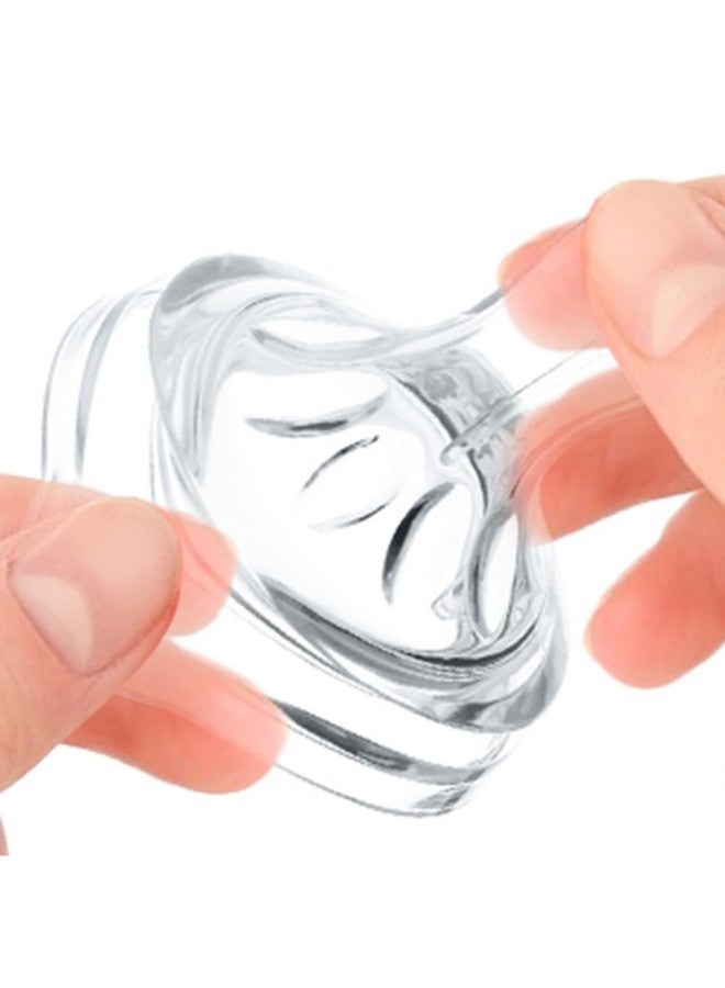 امونيدا حلمة رضاعة أطفال من السيليكون، 4 قطع حلمات رضاعة شفافة وناعمة من السيليكون للأطفال من عمر 6 إلى 12 شهرًا - Image 3