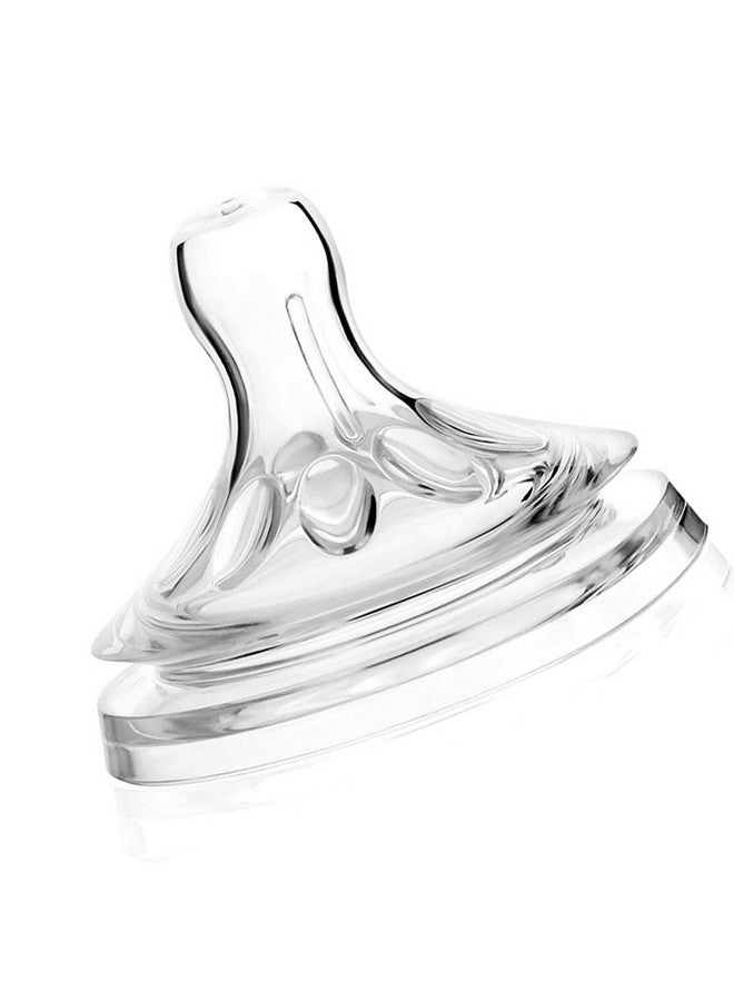 امونيدا حلمة رضاعة أطفال من السيليكون، 4 قطع حلمات رضاعة شفافة وناعمة من السيليكون للأطفال من عمر 6 إلى 12 شهرًا - Image 1