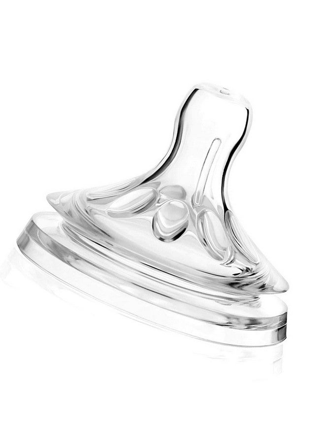 امونيدا حلمة رضاعة أطفال من السيليكون، 4 قطع حلمات رضاعة شفافة وناعمة من السيليكون للأطفال من عمر 6 إلى 12 شهرًا - Image 2