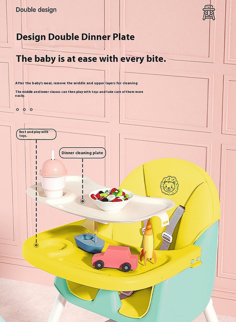 MaBaby Multifunctional Baby High Chair, Portable And Adjustable Baby Dining Chair, Easy Clean Baby Toddler Eating Chair - Image 2