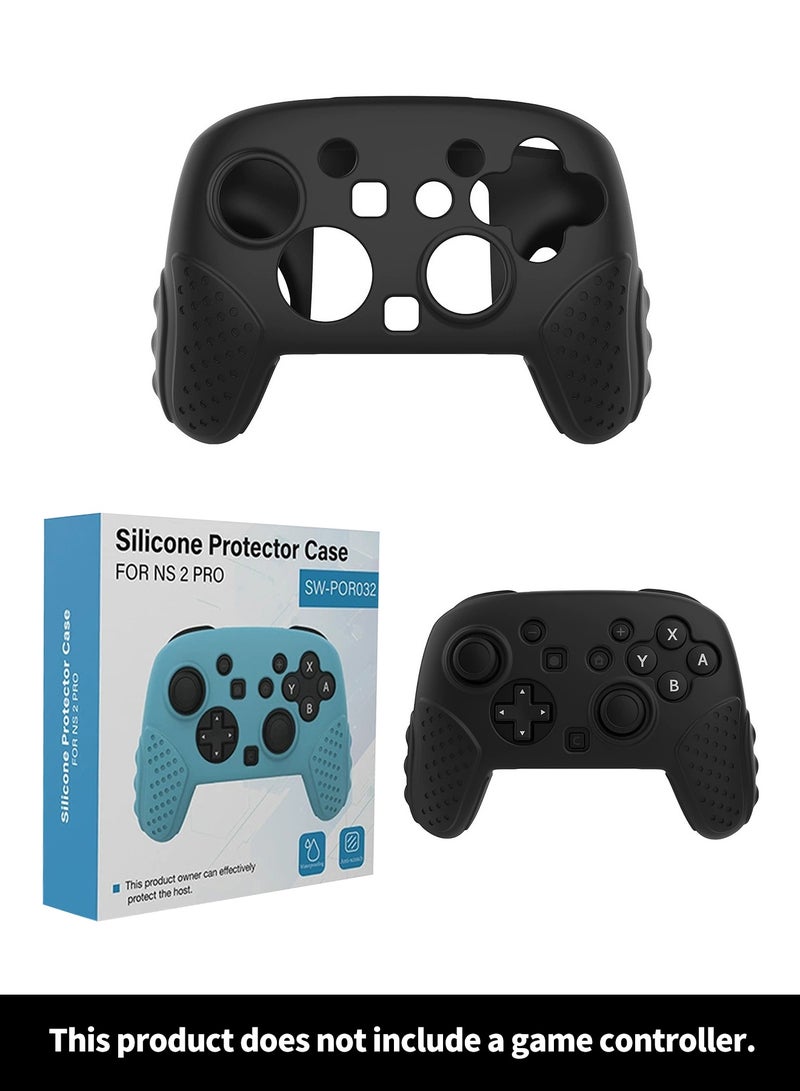 Pxnest Protective Case for Switch 2 PRO Controller, Black Soft Silicone Cover, Anti-Scratch Shockproof - Image 4