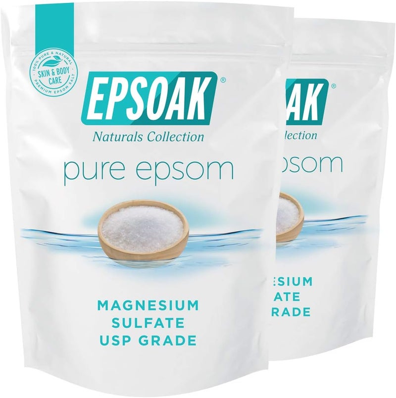 Epsoak Epsom Salt 4 lbs USP Magnesium Sulfate Qty 2 x 2 lb Bags