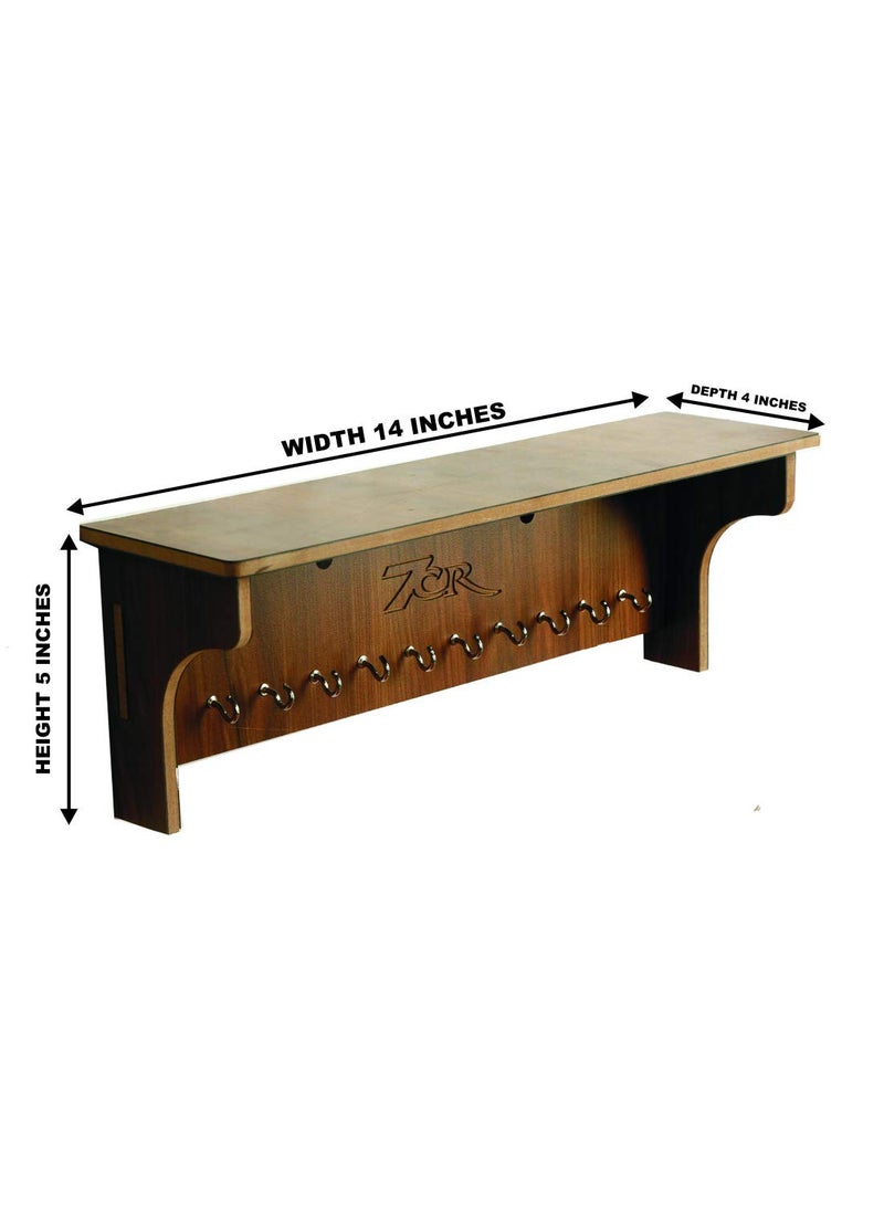 7CR 7CR Beautiful Wooden Shelf for Home DcorWall Shelf Rack SetWall Mount Stylish Wooden Shelves  - Image 2