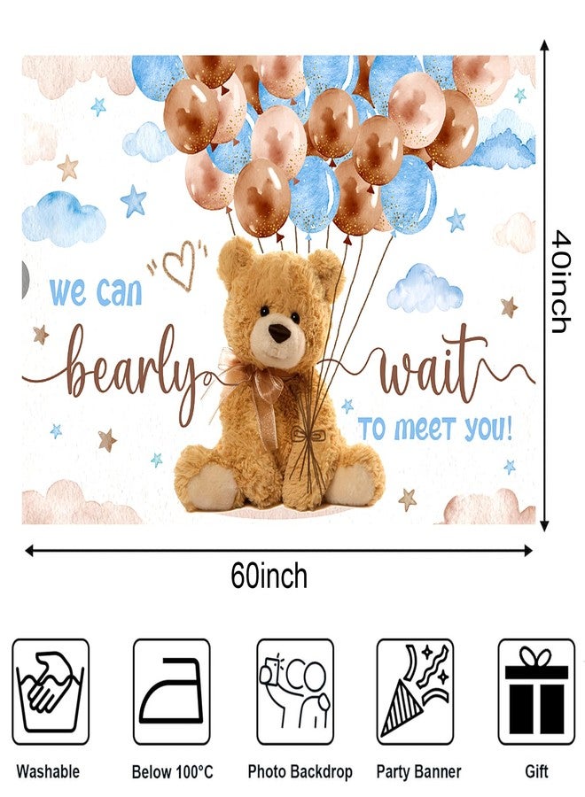 MASTRON Bear Baby Shower Decorations - 125PCS Blue Brown Bear Balloons Garland Arch Kit We Can Bearly Wait Backdrop for Boy Baby Shower Birthday Party - Image 3