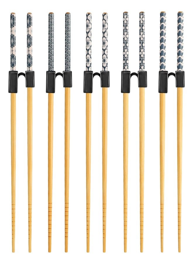 QIYUDA 5 Pairs Training Chopsticks for Adults 8.86inch, Learning Easy Chopstick Trainer Beginners - Image 1