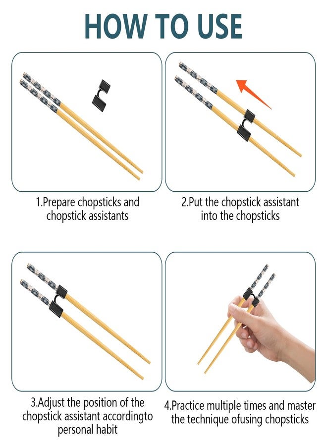 QIYUDA 5 Pairs Training Chopsticks for Adults 8.86inch, Learning Easy Chopstick Trainer Beginners - Image 3
