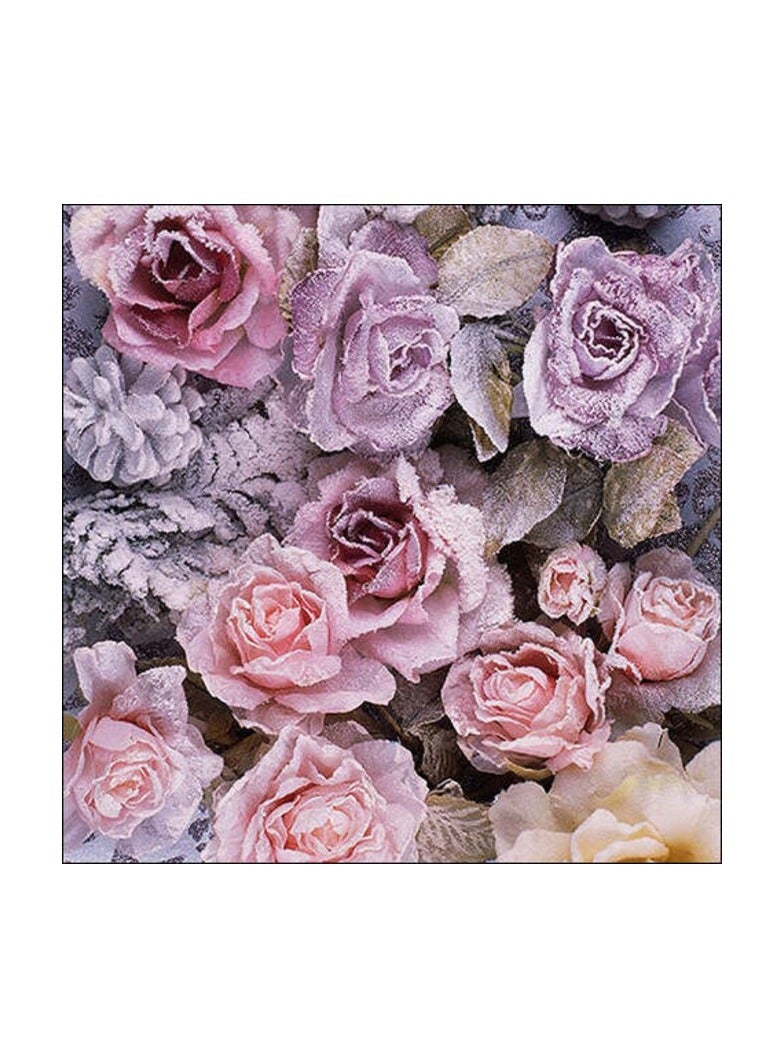 Ambiente Small Winter Roses Napkins - Image 1