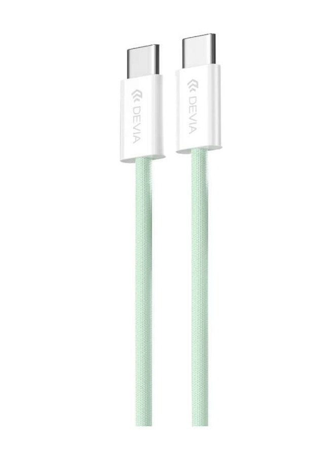devia - DEVIA Smart Series PD Cable 60W Woven 1M Combatable with all android and iPhone 15 - 16 series  Built-in smart switching chip Nylon braided for better durability  charging and data cable - GREEN MP81 EC325 - Image 1
