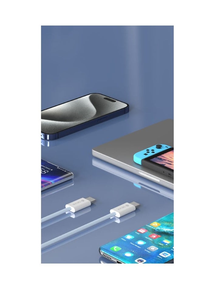 devia - DEVIA Smart Series PD Cable 60W Woven 1M Combatable with all android and iPhone 15 - 16 series  Built-in smart switching chip Nylon braided for better durability  charging and data cable - GREEN MP81 EC325 - Image 1