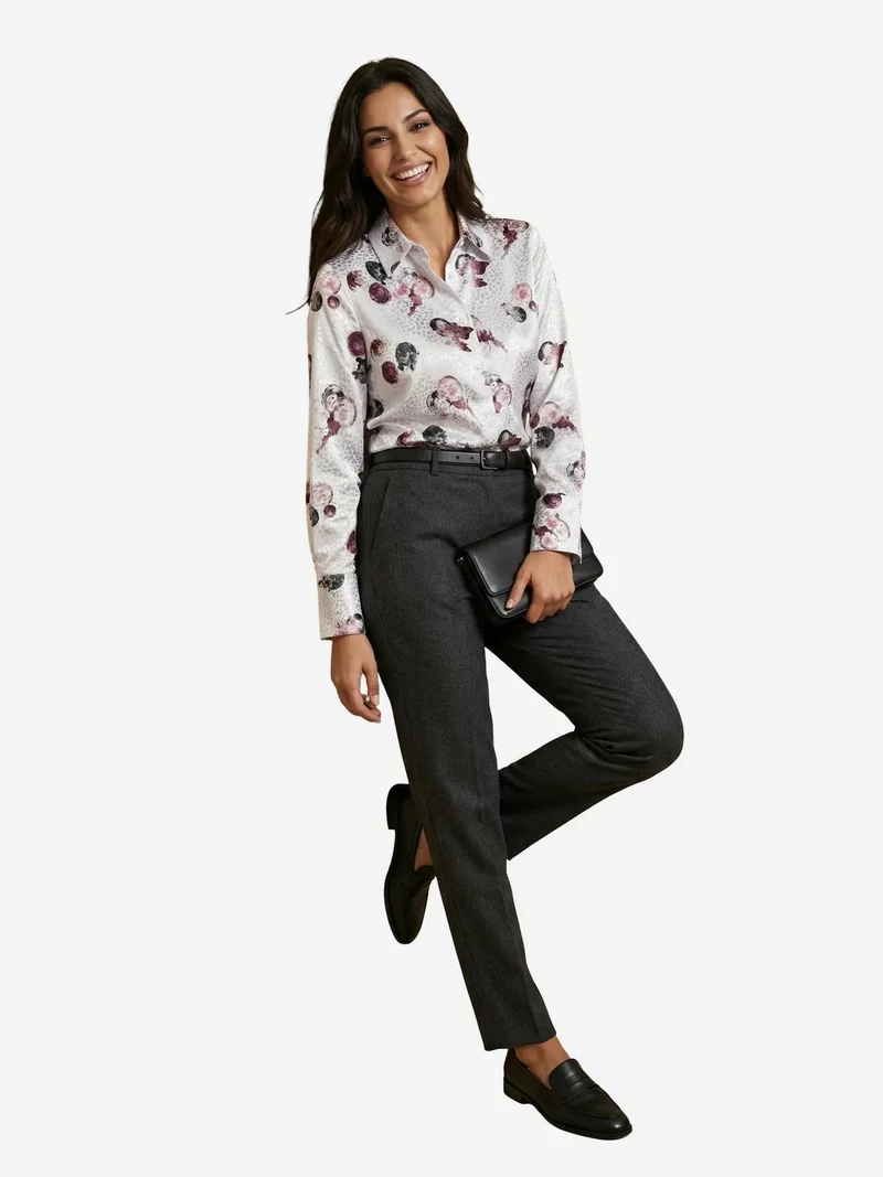 ماي فاشن MY FASHION Textured Abstract Printed Shirt with Button Closure