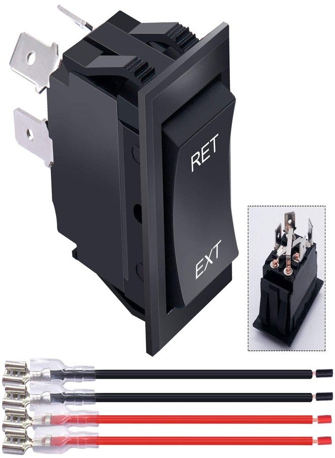 weideer Jack Reverse Polarity Momentary Switch Oscillating Switch DC Motor Control DPDT 4-Pin (ON)-Off-(ON) 20A 12V DC RV Wired Switch for 5th Wheel Tongue Trailer KCD2-7-223-4P-X - Image 1