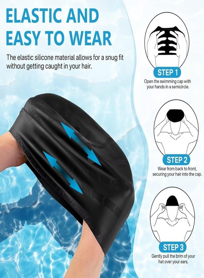 KNK Silicone Swim Cap for Mens & Women with Long Hair, 3D Ear Cover, Nose Clip & Ear Plugs Set (Pink) - Image 5
