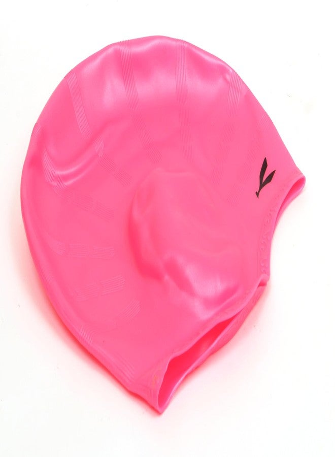 KNK Silicone Swim Cap for Mens & Women with Long Hair, 3D Ear Cover, Nose Clip & Ear Plugs Set (Pink) - Image 4