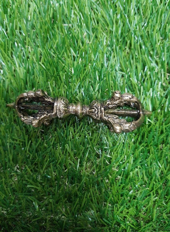 NIM Brass Tibetan Buddhist Style dorjee/Vajra Ritual Tools Also Named as Thunderbolt Used for Pooja Meditation in 3.5 inch - Image 2