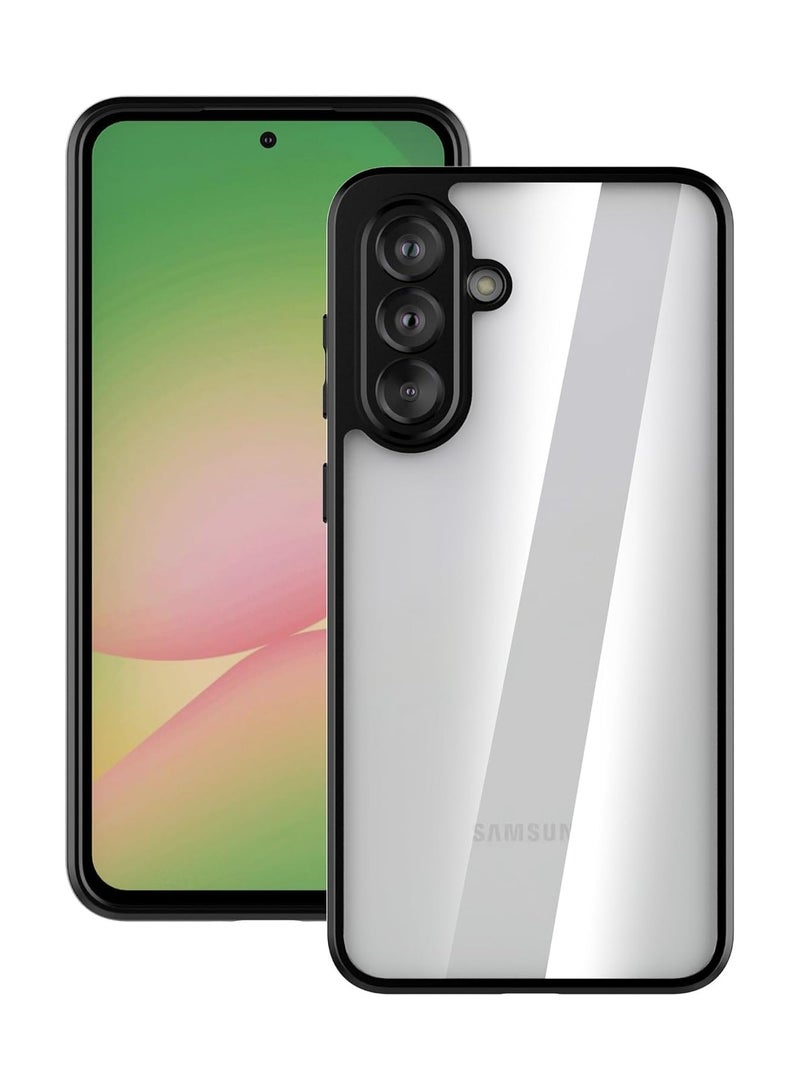 Clear Case for Samsung Galaxy A56: Hard PC Back - Soft TPU Bumper - Not Yellowing - Shockproof Protective Phone Case Slim Fit Thin Cover for Galaxy A56 5G 2025 Black/Clear - Image 1