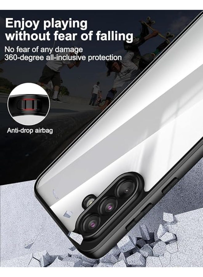 Clear Case for Samsung Galaxy A56: Hard PC Back - Soft TPU Bumper - Not Yellowing - Shockproof Protective Phone Case Slim Fit Thin Cover for Galaxy A56 5G 2025 Black/Clear - Image 2