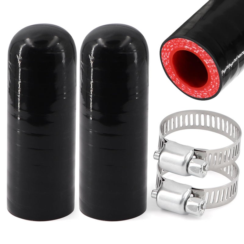 TuoLauthon 2Pcs High Temperature 4Ply Reinforced Silicone Hose Cap ID 12 Inch13mm Hose End Plug For Turbo Bypass ValveFix LeakThrottle Body Water PortHeater CoreCoolant Heater Vacuum Water Port - Image 3