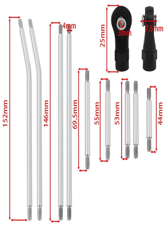 Pothyes LCG Girder Frame Hard Stainless Steel Linkage Link Rod End for 1/10 RC Crawler Axial SCX10 II III TRX4 Capra 1.9 UTB Metal Links Upgrades (SCX10 II) - Image 5