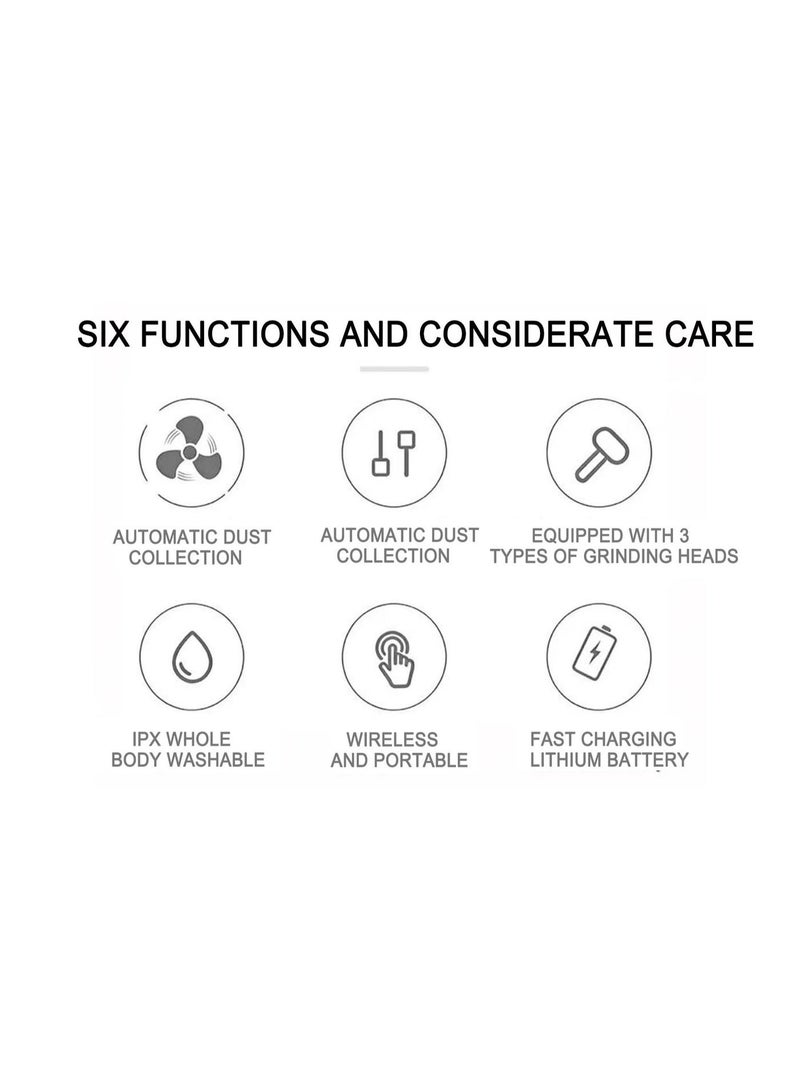 general Electric Foot Exfoliator (with Dead Skin Removal Function) – Rechargeable electric foot exfoliator with digital display; waterproof and rinseable; electric foot care set; professional foot care tool; ideal for removing dead skin, calluses, and dry, cracked skin - Image 2