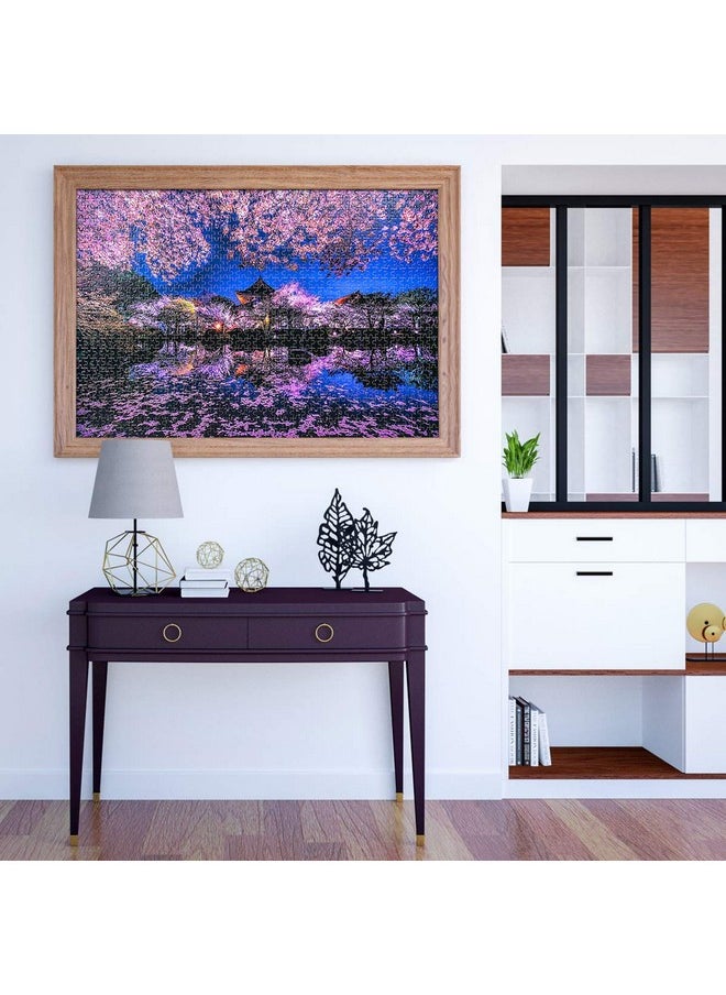 Ingooood - Jigsaw Puzzles 1000 Pieces For Adult- Tranquil Series- Cherry Blossoms On The Lake_Ig-1168 Entertainment Wooden Puzzles Toys  - Image 5